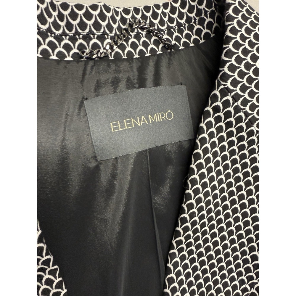 Elena Miro Black & White Geometric blazer. Single Breasted. Womens. Sz 10 - Picture 7 of 16